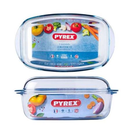 Pyrex, 4 literes hőálló üveg sütőtál, fedővel, 3 + 1,5 liter  - 0 Ft posta